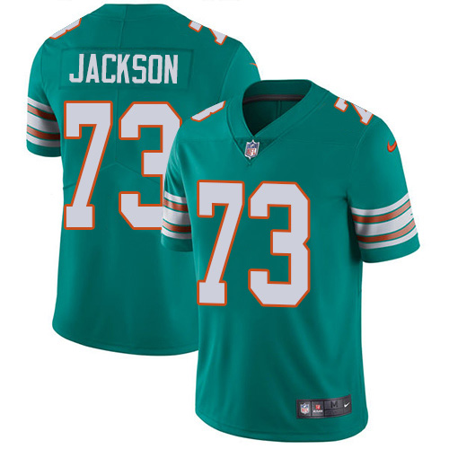Miami Dolphins 73 Austin Jackson Aqua Green Alternate Men Stitched NFL Vapor Untouchable Limited Jersey